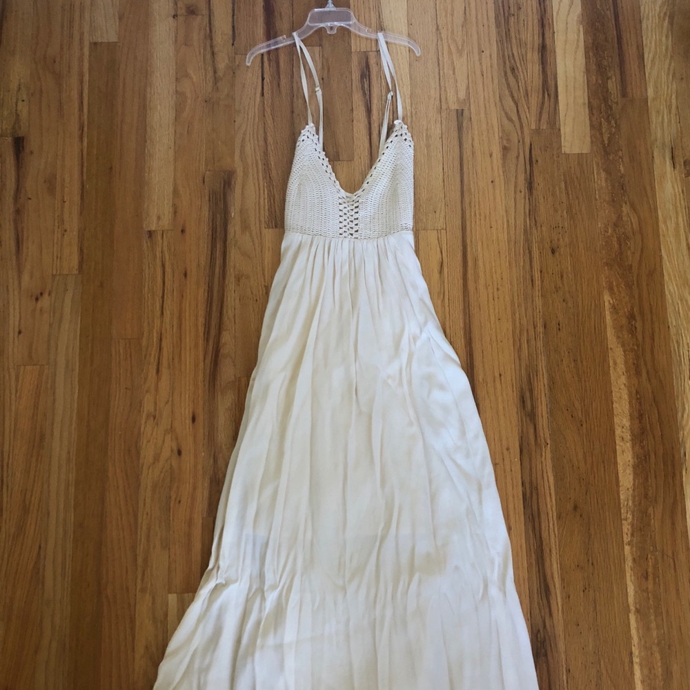 Lulu’s cream crochet dress